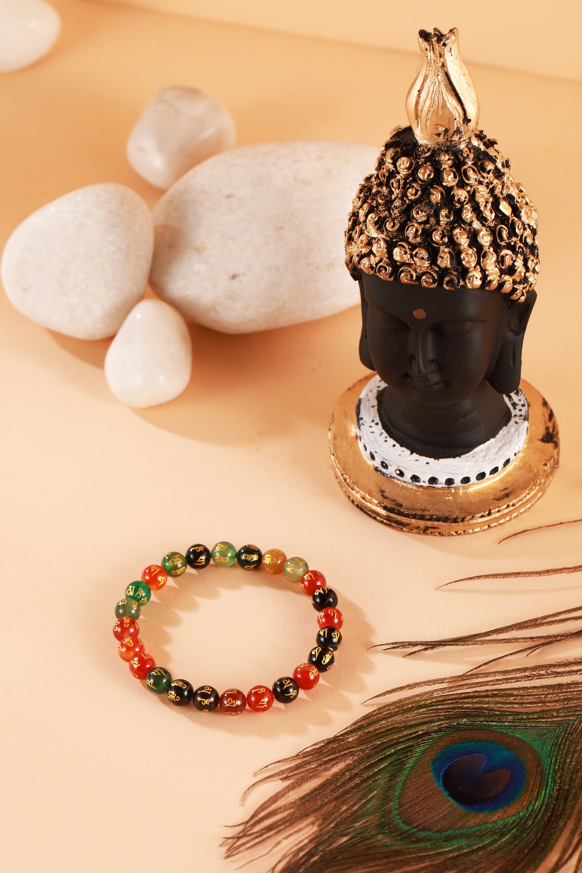 Om Mani Agate Bracelet